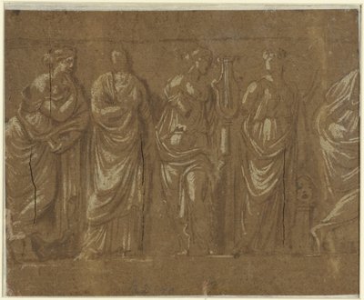 Fila di muse da Polidoro da Caravaggio (possibly)