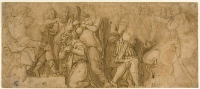 Famiglia di Dario davanti ad Alessandro; Prigionieri davanti a un Senatore da Polidoro da Caravaggio