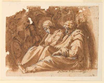 Figure sedute con trofeo da Polidoro da Caravaggio