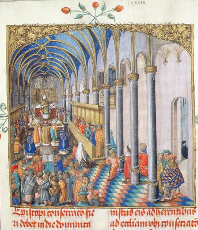 Consacrazione del vescovo dal Pontificale del vescovo Erasmus Ciolek, c.1510 da Polish School