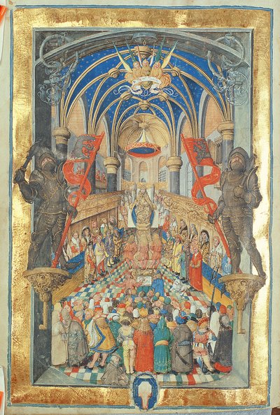Incoronazione del re di Polonia dal Pontificale del vescovo Erasmus Ciolek, c.1510 da Polish School