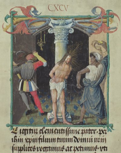 Ms Czart fol. CXCV Flagellazione di Cristo, 1510 circa (pergamena) da Polish School