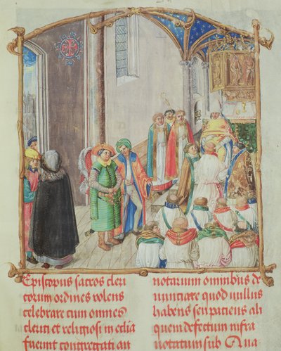 Ordinazione al sacerdozio dal Pontificale del vescovo Erasmus Ciolek, c.1510 da Polish School