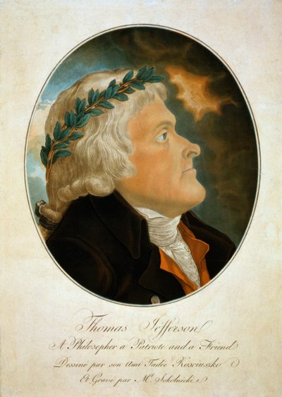 Ritratto di profilo di Thomas Jefferson, c.1799 da Polish School