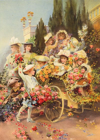 La Battaglia dei Fiori (cromolitografia) da Polly Clarke
