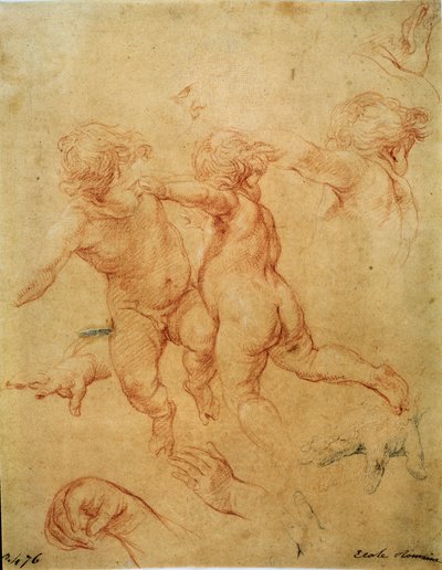 Due putti volanti, studio da Pompeo Batoni