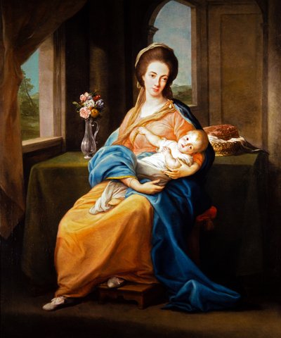 Coppia di ritratti, Signora con un bambino da Pompeo Girolamo Batoni