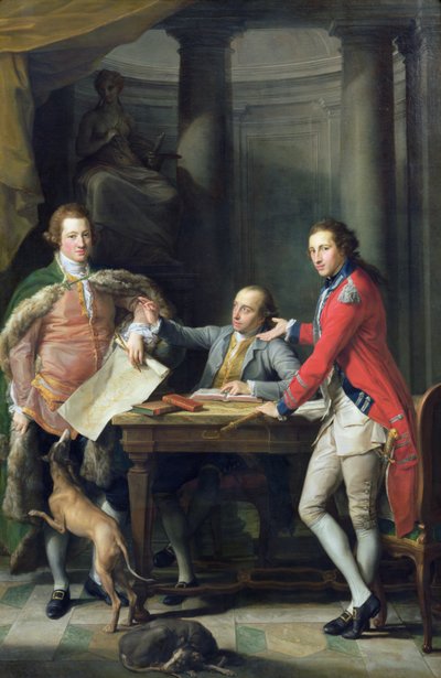 Sir Watkin Williams-Wynn (1748-89), Thomas Apperley (1734-1819) e Capitano Edward Hamilton da Pompeo Girolamo Batoni