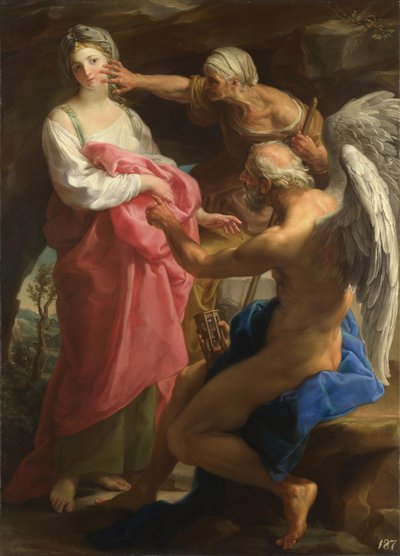 Il tempo ordina alla vecchiaia di distruggere la bellezza, 1746 da Pompeo Girolamo Batoni