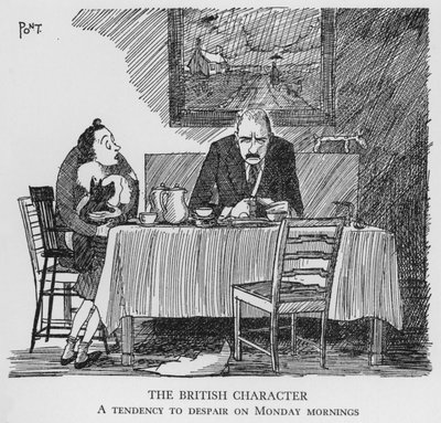 Il Carattere Britannico, Tendenza alla disperazione il lunedì mattina (litografia) da Pont