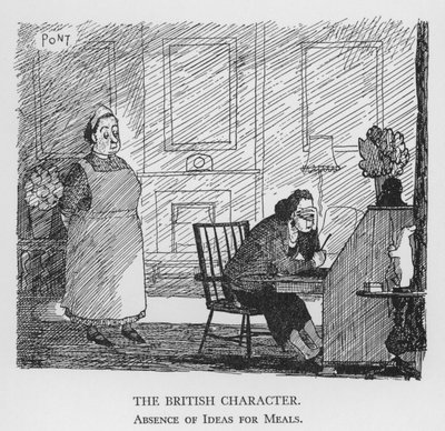Il Carattere Britannico, Assenza di Idee per i Pasti (litografia) da Pont