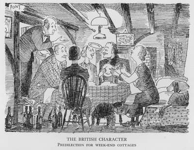 Il Carattere Britannico, Predilezione per i cottage del fine settimana (litografia) da Pont