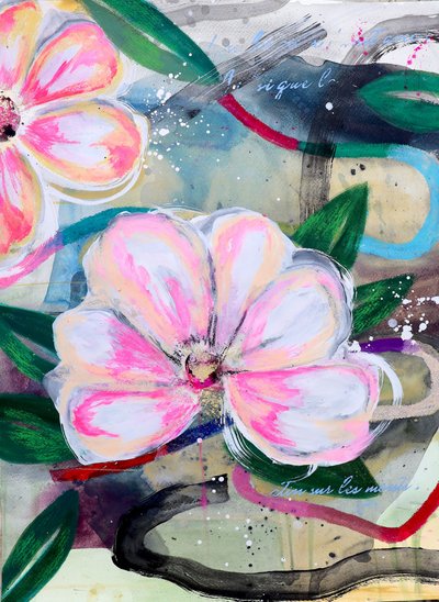 Astratto floreale rosa da Poonam Choudhary
