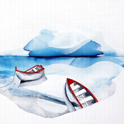 Barche rosse, lago blu da Poonam Choudhary