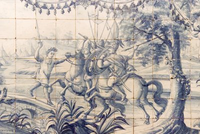 Alessandro (356-323 a.C.) che combatte i Persiani, c.1745 da Portuguese School