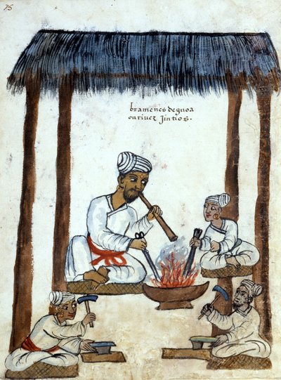 Fabbri bramini (religione indù). Manoscritto portoghese del XVI secolo. Roma Bibl. casanatense da Portuguese School