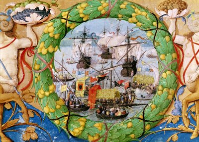 Festa della flotta portoghese, illustrazione da Lettura Nova di Alem Douro, 1513 da Portuguese School