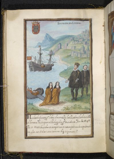 Illustrazione, da una storia delle peregrinazioni delle monache di Syon, compilata a Lisbona all