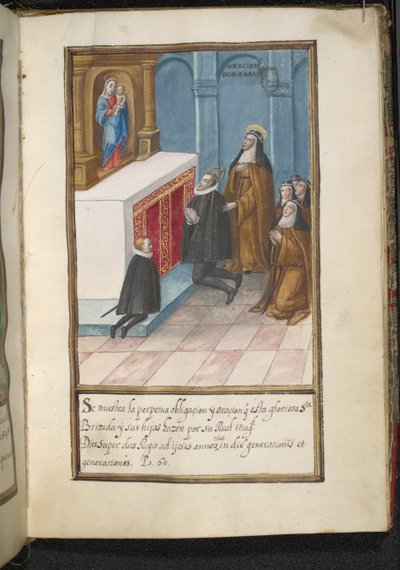 Illustrazione da una storia delle peregrinazioni delle monache di Syon, compilata a Lisbona all
