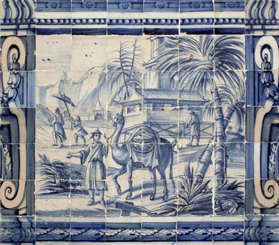 Scena con un cammello in Asia da Portuguese School
