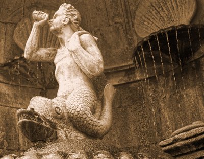 Fontana del Tritone, Santuario di Nossa Senhora dos Remédios, Lamego, Portogallo 1738 da Portuguese School