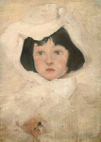 Bambina in bianco da Possibly American or British 19th Century