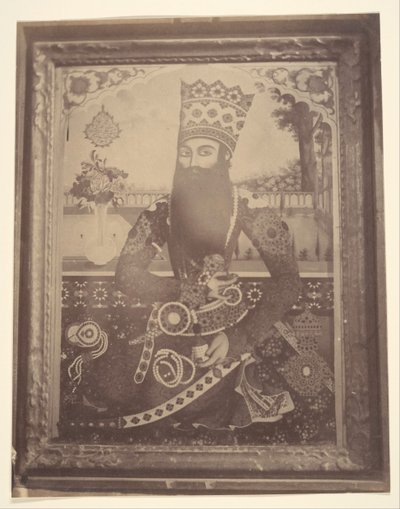 [Fath-Ali Shah, dipinto che una volta apparteneva a Hmah [] Saula, zio del re], 1840-60 da Possibly by Luigi Pesce.