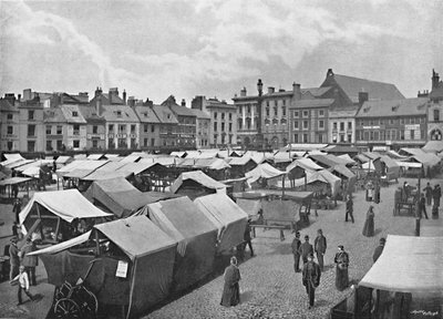 Piazza del mercato, Northampton, c. 1896 da Poulton and Co