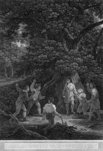 Carlo II nella foresta di Boscobel, 1651 da Pouney and Rhodes