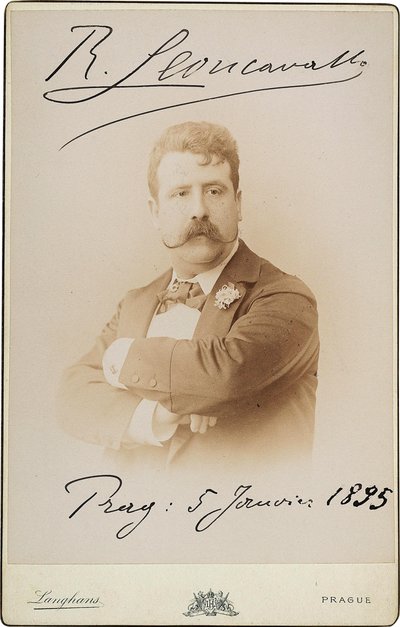 Ruggiero Leoncavallo, 1895 da Prague . Photo studio Jan F.
