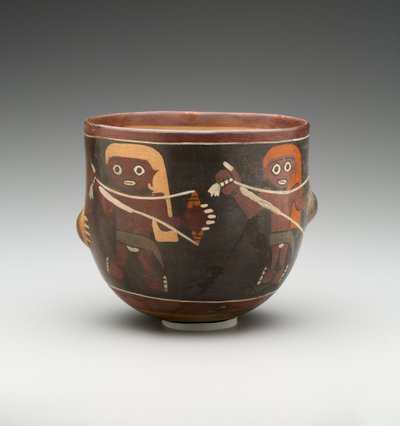 Ciotola decorata con uomini che filano da Pre Columbian Pre Columbian