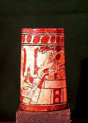 Vaso cilindrico, Maya, VII-VIII secolo da Pre Columbian Pre Columbian