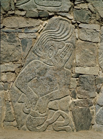 Muro con rilievo di un guerriero da Pre Columbian Pre Columbian