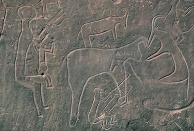 Figure umane e animali (pittura rupestre) da Prehistoric