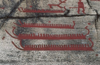 Barche, roccia di Fossum, Petroglifo di Tanum, Svezia da Prehistoric Prehistoric