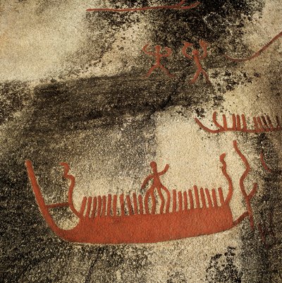 Figure su una barca, c.1000 a.C. da Prehistoric Prehistoric