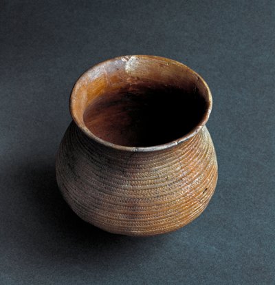 Preistoria, cultura di Remedello: vaso a forma di campana dalla grotta Santa Cristina, Fiesse vicino a Brescia. Età del rame. Eneolitico. 2200 a.C. Roma, Museo Nazionale Preistorico Etnografico Luigi Pigorini da Prehistoric Prehistoric