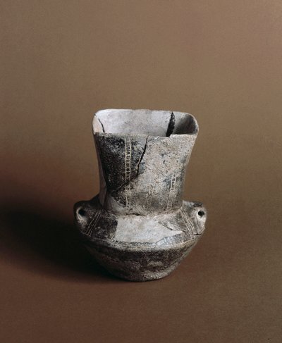 Preistoria: vaso con apertura quadrata con graffiti neolitici dalla Caverna delle Arene in Candide (Liguria). Pegli, Museo Villa Pallavicini da Prehistoric Prehistoric