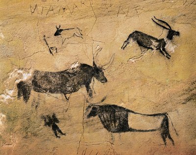 Arte Rupestre: Cervidi e mucche. Dalla Spagna, El Cogul, Grotta dels Moros. Preistoria, Mesolitico da Prehistoric Prehistoric