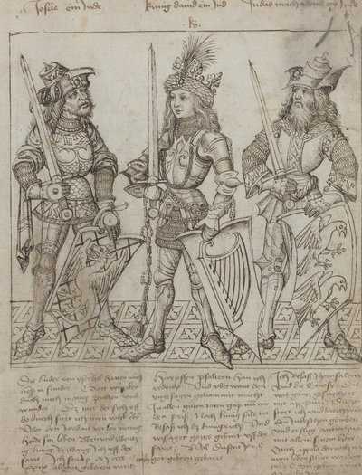 Giosuè, Re Davide e Giuda Maccabeo da Primary Master of the Strassburg Chronicle