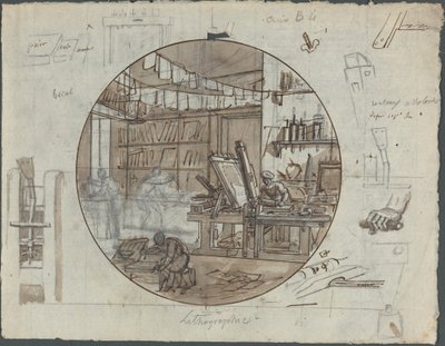 Laboratorio litografico da Probably French 19th Century
