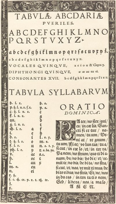 Alfabeto per un abbecedario da Probably German 16th Century