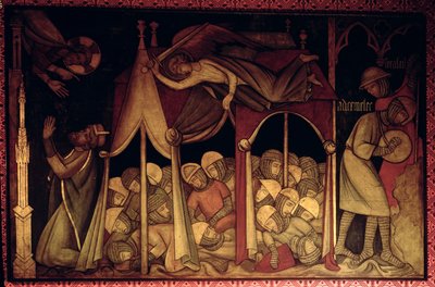 La storia di Ezechia, ricostruzione di un dipinto murale originariamente nella Camera Dipinta del Palazzo di Westminster da Professor Ernest Tristram