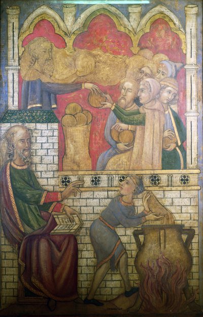 I miracoli di Eliseo, ricostruzione di un affresco nella Camera Dipinta del Palazzo di Westminster da Professor Ernest Tristram