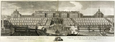 Veduta del Gran Palazzo di Peterhof, 1761 da Prokofy Artemyevich Artemyev