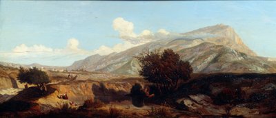 Veduta del monte sacro Paesaggio di macchia nel sud. Dipinto di Prosper Joseph Gresy (1804-1874) XIX secolo Aix en Provence, Musee Granet da Prosper Joseph Gresy