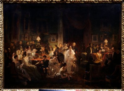 Horace Vernet condivide la scoperta del dagherrotipo nel salotto di Monsieur Irisson da Prosper Lafaye or Lafait