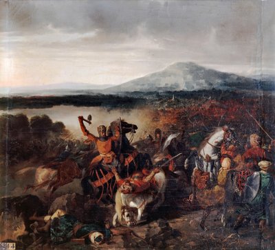 Ruggero I di Sicilia alla battaglia di Cerami nel 1061 da Prosper Lafaye or Lafait