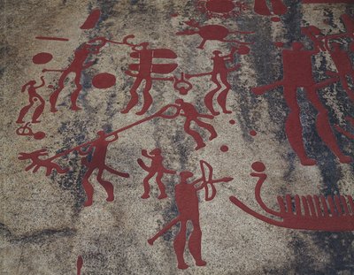 Scene di caccia (pittura rupestre) da Protohistoric