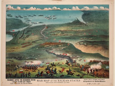 Mappa di guerra degli Stati Balcanici da Publisher Joseph Koehler New York